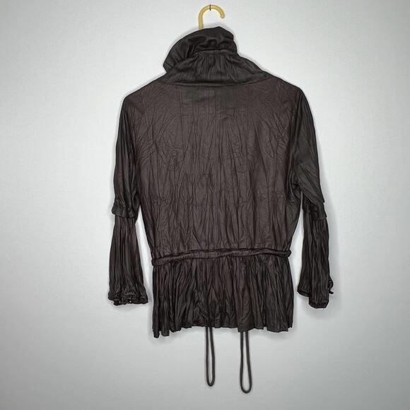 Anthropologie Ryu Brown Faux Leather Jacket Women's size Small - Picture 6 of 7
